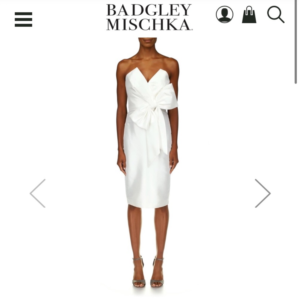 Badgley Mischka bridal cocktail dress satin